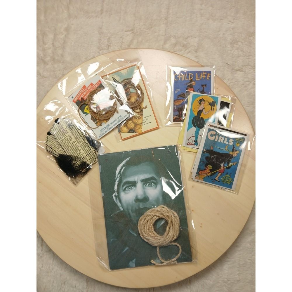 Halloween Gift Tags/ Banner/Stickers Vintage Style~Halloween ephemera Journal